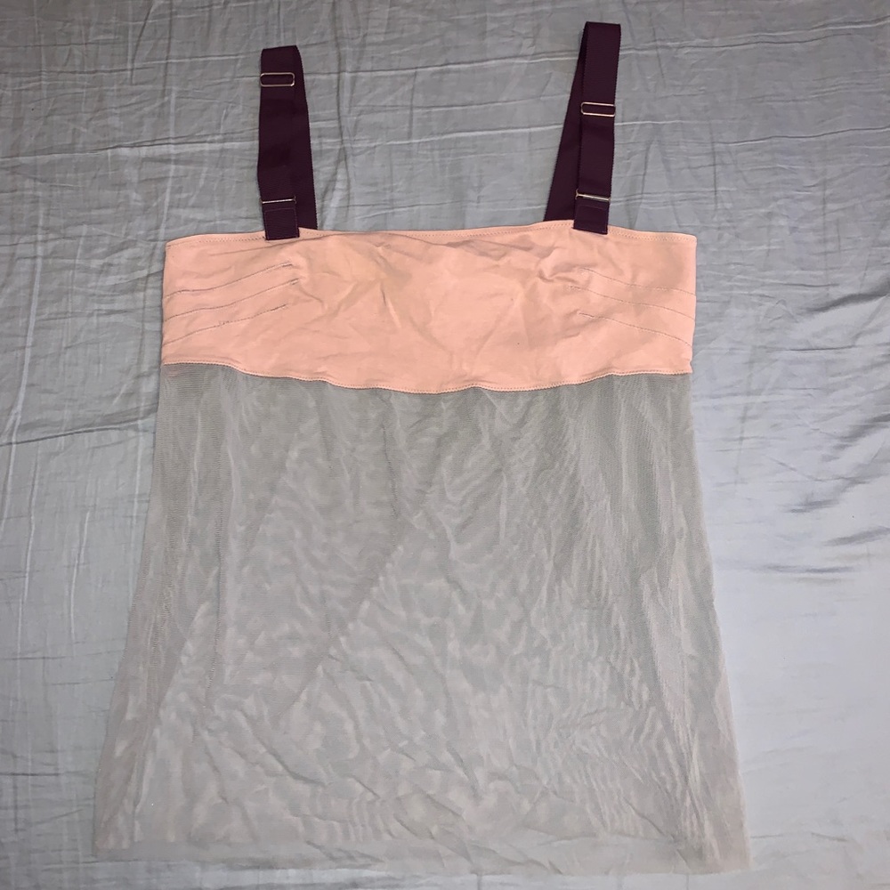 VPL Sheer Mesh Tank Top Yoga Straps Workout